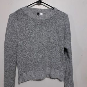 Gray crop top sweater